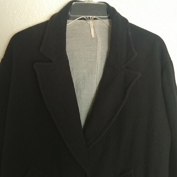 Free people slouchy oversized boyfriend short 2 buttoned coat sz S - Picture 3 of 11